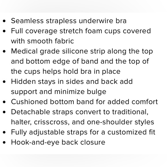 Wacoal Red Carpet Strapless Underwire Bra-Size 34G-straps not included-bra only - Picture 9 of 9